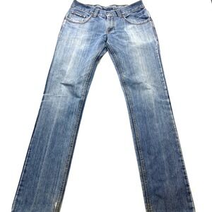 Zombie Skinny Jeans Mens W32 X L37 Blue Denim Cotton Low Rise 5-Pocket Design